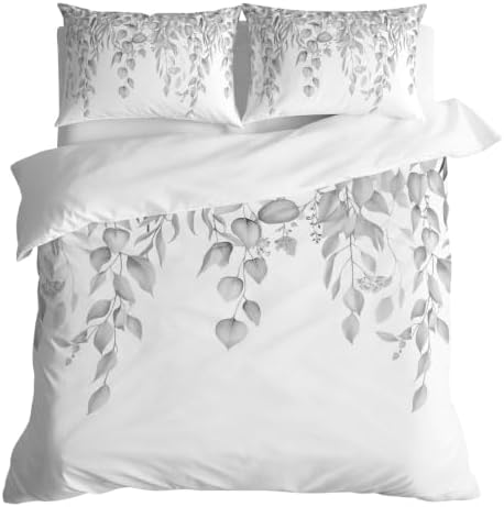 3 Pieces Duvet Cover Farmhouses Watercolor Eucalyptus Leaf Luxury Soft
