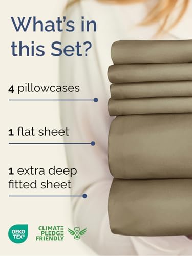 CGK Extra Deep Full Sheet Set - 6pc Cooling Sheets - Khaki