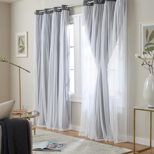 TOWN & COUNTRY LUXE Talia Double Layer Indoor Curtains, Sheer and Room