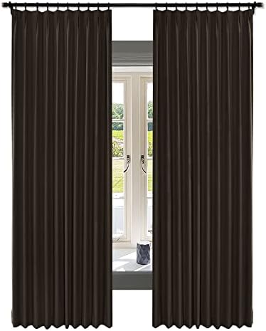 Fcosie Linen Blackout Curtains 120 Inches Extra Long Pinch Pleated