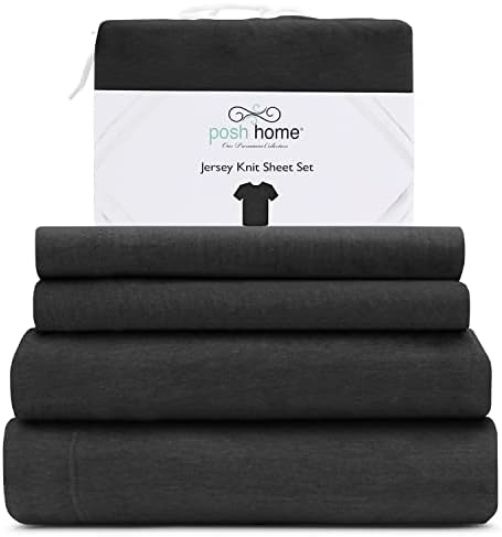 Posh Home King Size Jersey Knit Sheet Set, 4-Piece - Soft & Breathable