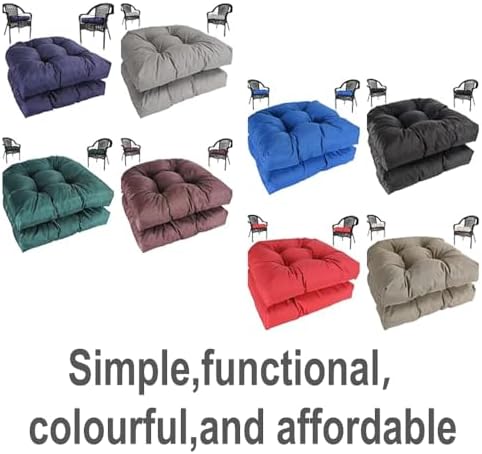 amberr Outdoor Chair Cushions Set of 2, Waterproof Outdoor Seat