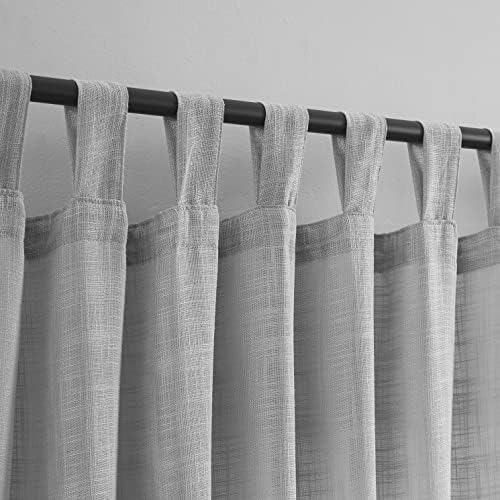 Sheer Curtains Tab Top Light Filtering Elegant Curtains & Drapes for