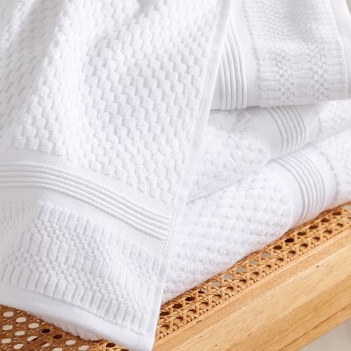 Market & Place 100% Cotton Waffle Weave 6 Piece Towel Set – Soft