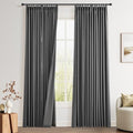 Joywell 100% Blackout Linen Pinch Pleated Curtains 84 Inch Long Dark