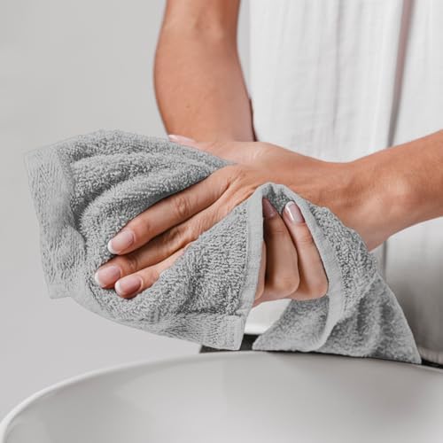 Hand Towels (Pack of 24) Grey Economy Salon Towels - 100% Cotton Spa