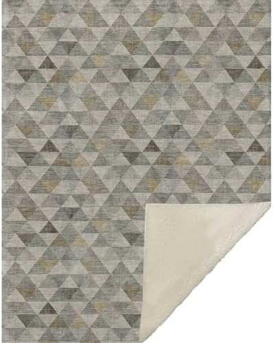 Addison Rugs ASB612 Taupe 50" x 70" Oversized Sherpa Throw Blanket