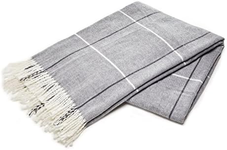 Arus Acrylic Highlands Collection Queen Size Throw Blanket Gray, 60x80