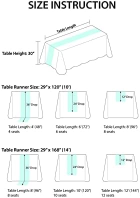 Ling's Moment 14Ft Ivory Table Runner, Wedding Sheer Chiffon Table