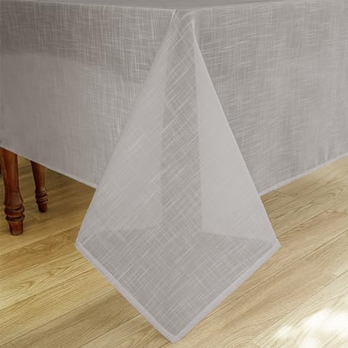 Linen Textured Rectangle Tablecloth, Slubby Lightweight Table Cloth 60