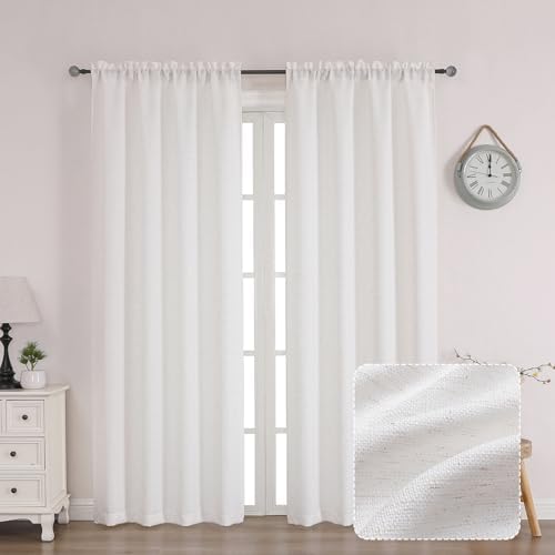 Chyhomenyc Bennet Linen Curtains 72 Inch Length 2 Panels Set, Burlap