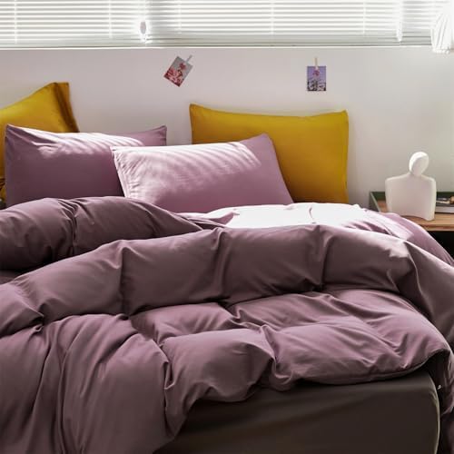 CLOTHKNOW Pale Mauve Queen Comforter Set 3Pcs Dusty Purple Bedding