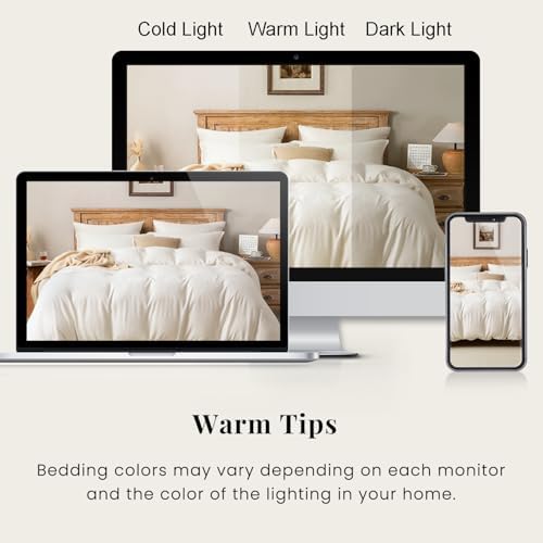 Linen Duvet Cover Set King Size 3PC,Linen Blend Duvet Cover with