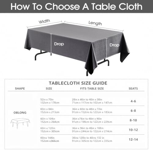 Veblandy Rectangle Tablecloth Linen Textured Waterproof & Stain