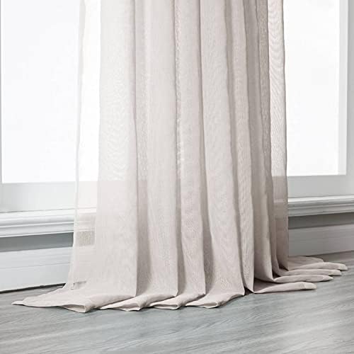 Sheer Bedroom Curtains 63 Inches Long, Grommet Solid Color Voile Sheer