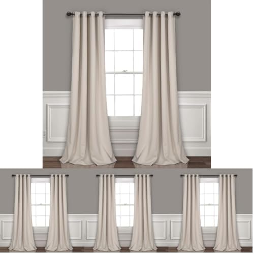 Lush Decor Insulated Grommet Blackout Window Curtain Panels, Wheat