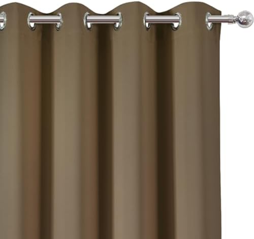 LEMOMO Brown Thermal Blackout Curtains/52 x 72 Inch/Set of 2 Panels
