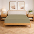 Queen Size Microfiber 1 PC Zipper Fitted Sheet 16 Inch Deep, Taupe