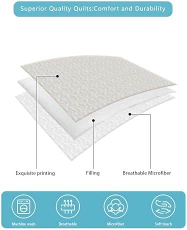 90x96in Quilt Bedding Set Modern Minimalism Pure Beige Breathable