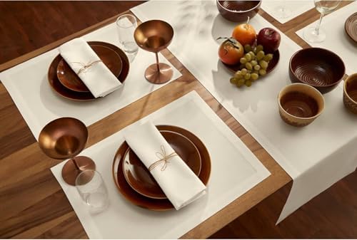 Solino Home Cotton Linen Table Runner Ivory, Dru Cotton Linen