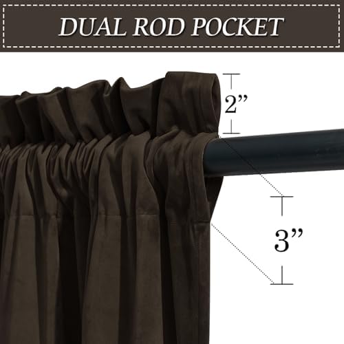 RYB HOME Velvet Shower Curtains 72 inches for Bathroom & Bedroom