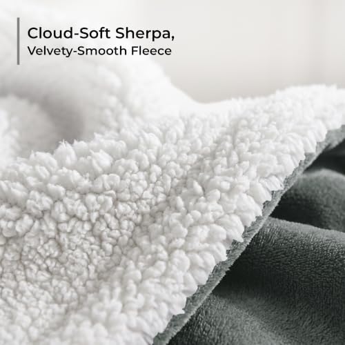 Twin Sherpa Blanket 60x80 Guest Bedroom Grey
