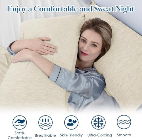 CHOSHOME Cooling Pillow Cases Zipper Pillow Covers Q-Max > 0.45