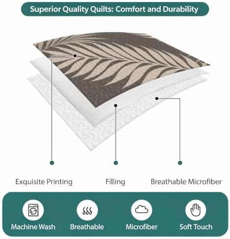 Rustic Palm Leaves King Size Down Alternative Comforter,Lightweight