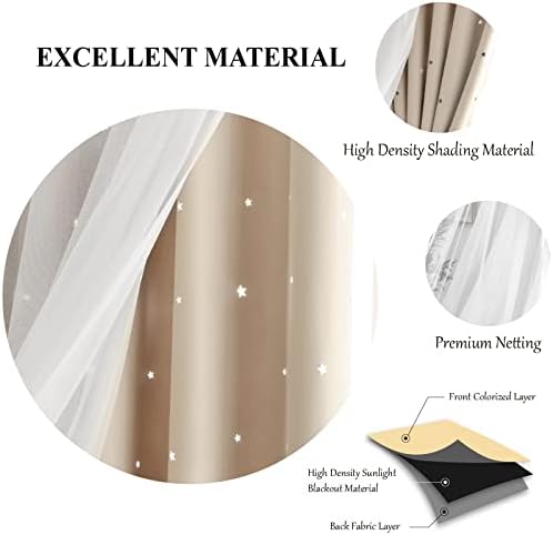 Loyala Beige Curtains for Bedroom Living Room 108 Inches Long, 2