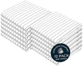 Ash Grey Striped Dish Towels 12 Pack, Ultra Absorbent, Classic Stripe