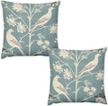 Chenonceau Birds and Botanicals Aquamarine Decorative Throw Pillow