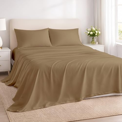 Rajlinen 100% Cotton Queen Sheets Set, Cooling & Breathable Bed