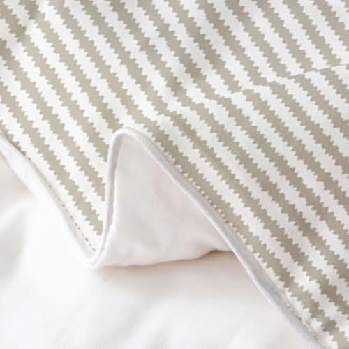 Feelyou Beige Brown Striped Duvet Cover 100% Cotton King Size