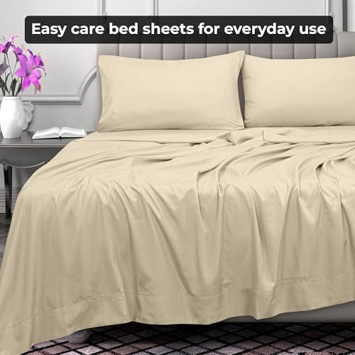Royale Linens Queen Flat Sheet - Ultra Soft Brushed 1800 Microfiber