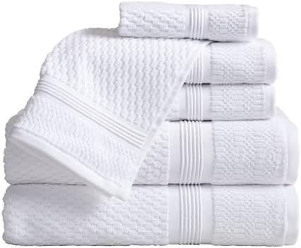 Market & Place 100% Cotton Waffle Weave 6 Piece Towel Set – Soft