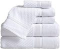 Market & Place 100% Cotton Waffle Weave 6 Piece Towel Set – Soft