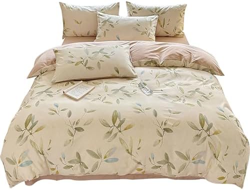 Bedding Duvet Cover Queen Size Set 100% Cotton Floral Pattern Bedding