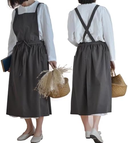 Pinafore Apron,Aprons for Women with Pockets,Pinafore Dress for Women