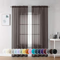 Chyhomenyc Chocolate Brown Sheer Curtains 72 Inch Length 2 Panels