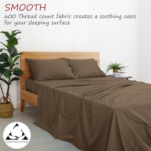 Cottington Lane 4 Piece Full XL Size Sheet Set, 100% Egyptian Cotton