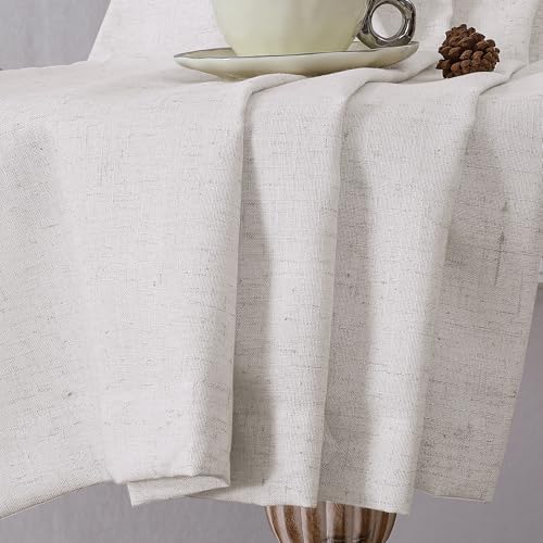 H.VERSAILTEX Light Filtering Linen Curtains 63 Inch Bedroom, Natural