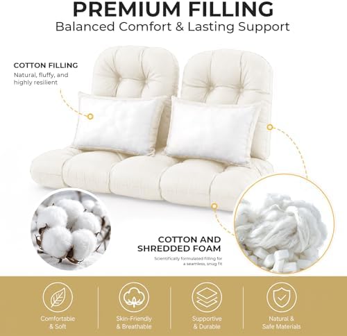 5 Pcs Wicker Furniture Cushions Waterproof Outdoor Loveseat Cushions