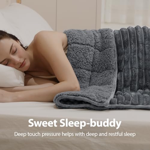 Ultra-Soft Weighted Blanket for Adults(12 lbs, 48” x 72” Full Size)