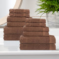 SUPERIOR Cotton 12 Piece Towel Set, Quick Dry, Bathroom Essentials