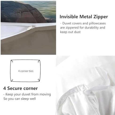 Duvet Cover King Size, Reversible Full Duvet Cover Set with