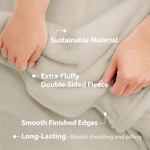 DEZ FURNISHINGS Ultra Soft Plush Fleece Throw Blanket, Double Sided