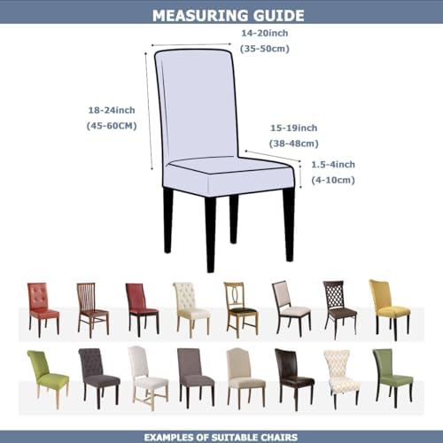 Soft Stretchy Parson Dining Chair Seat Covers/Slipcovers Set of 4