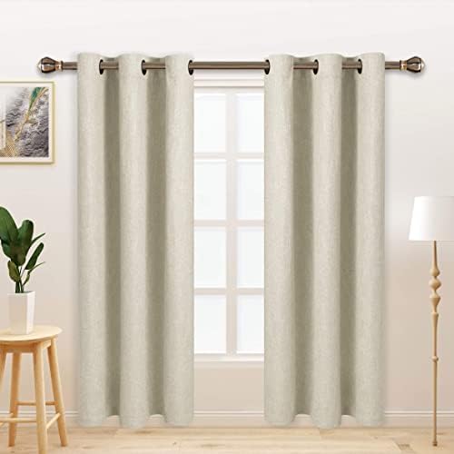 LORDTEX Linen Look Textured Blackout Curtains with Thermal Insulated