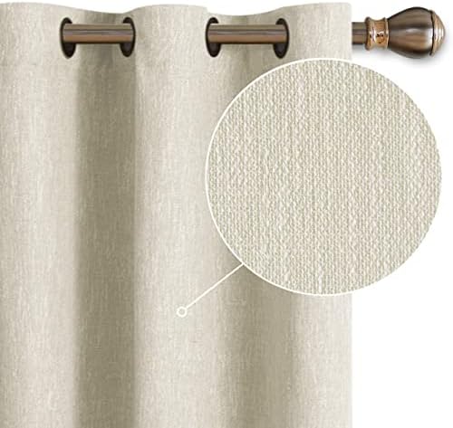 LORDTEX Linen Look Textured Blackout Curtains with Thermal Insulated