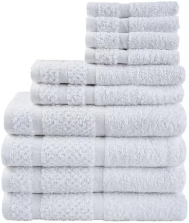 10 Piece Towel Set with Upgraded Softness & Durability, Grey